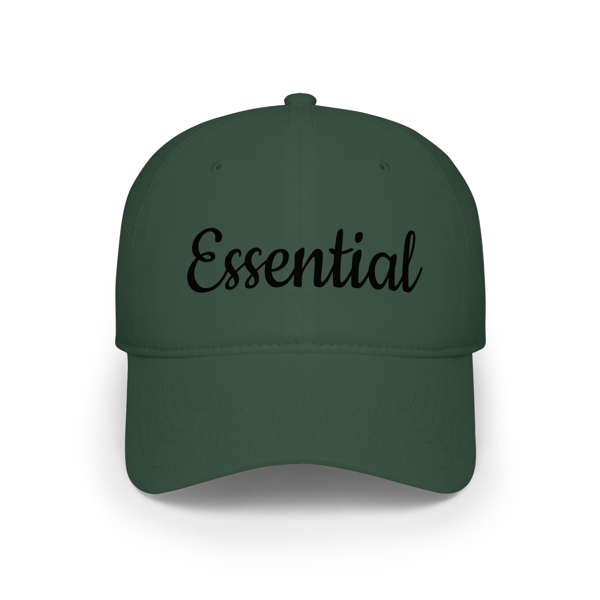 Essential Embroidered Baseball Cap — Red Low Profile Hat