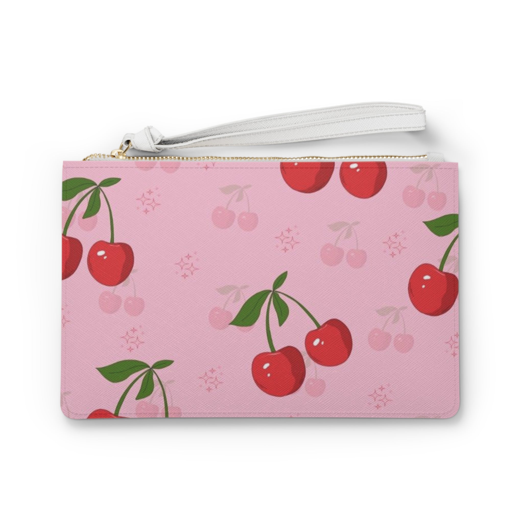 Cherry Pattern Clutch Bag — Cute Pink Retro Cherry Wristlet