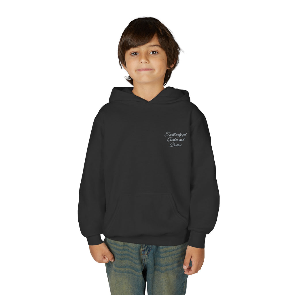 Youth Hoodie — Small Chest Script Design, Cozy Everyday Pullover