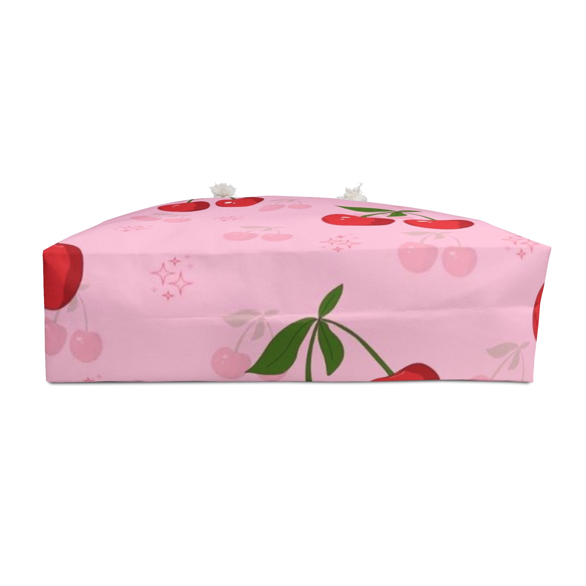 Cherry Pattern Weekender Bag – Pink Fruit Print Travel Tote