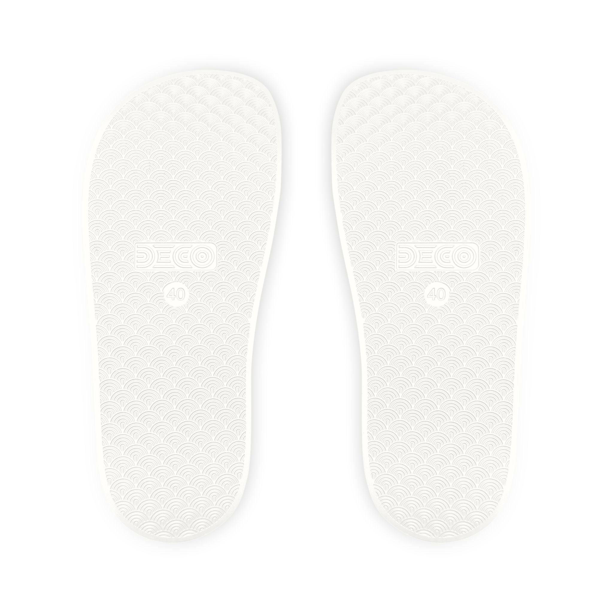 Women's Slide Sandals — Light Blue Patterned Removable-Strap Slides