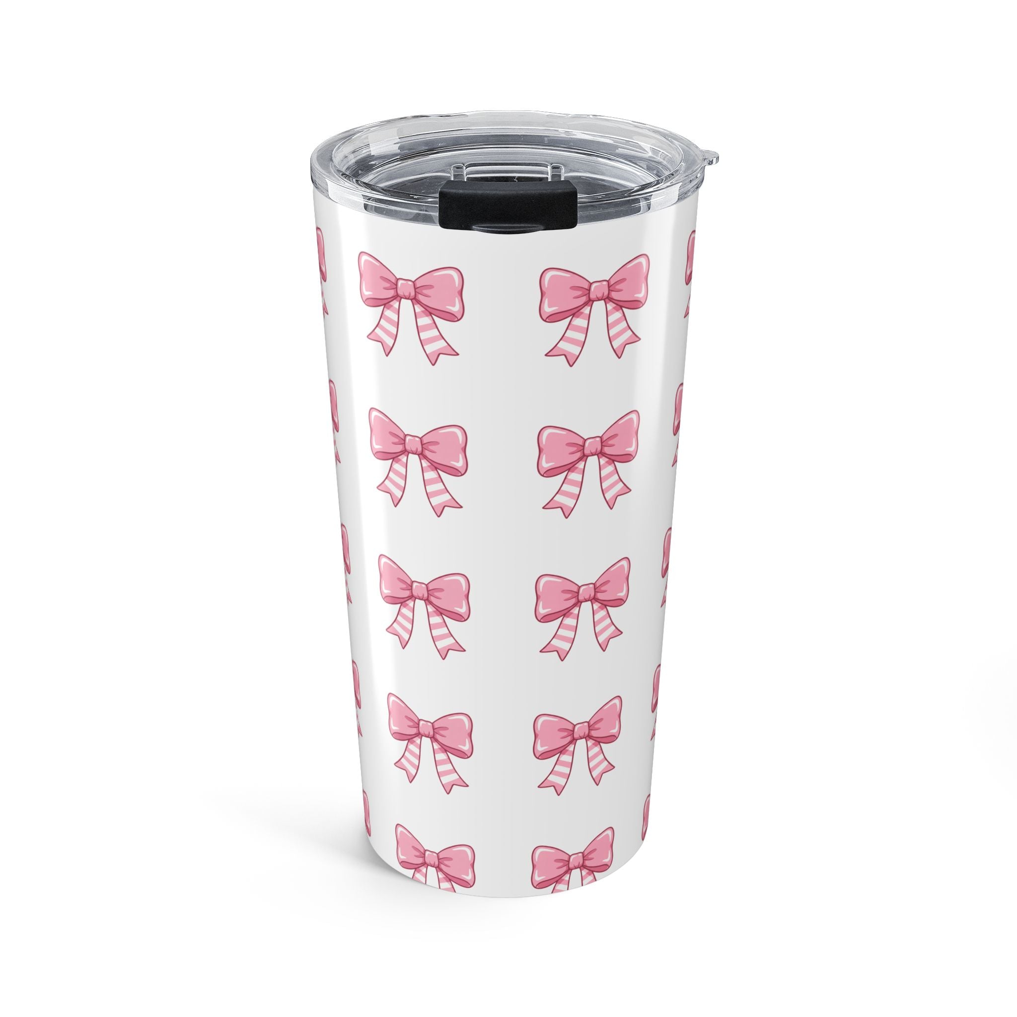 20oz Pink Bow Pattern Tumbler — Cute Girly Travel Mug for Gifts & Everyday Use