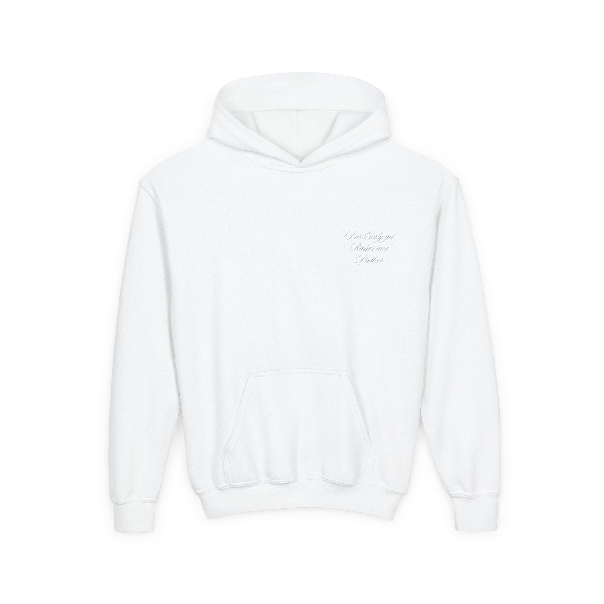 Youth Hoodie — Small Chest Script Design, Cozy Everyday Pullover