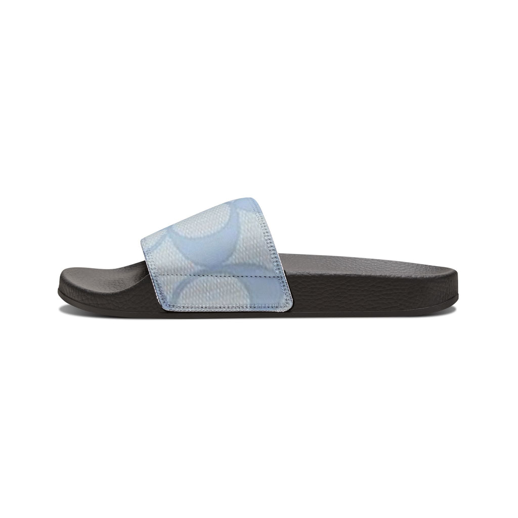 Women's Slide Sandals — Light Blue Patterned Removable-Strap Slides