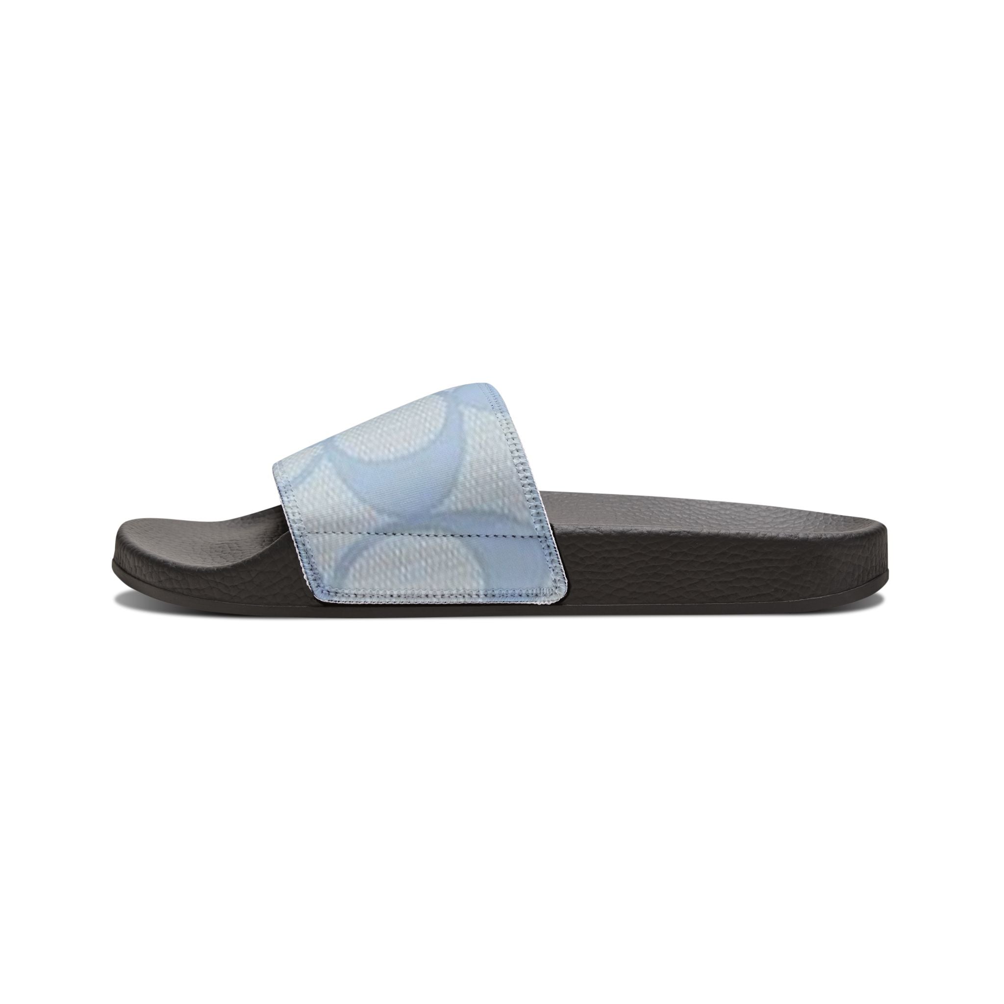 Women's Slide Sandals — Light Blue Patterned Removable-Strap Slides