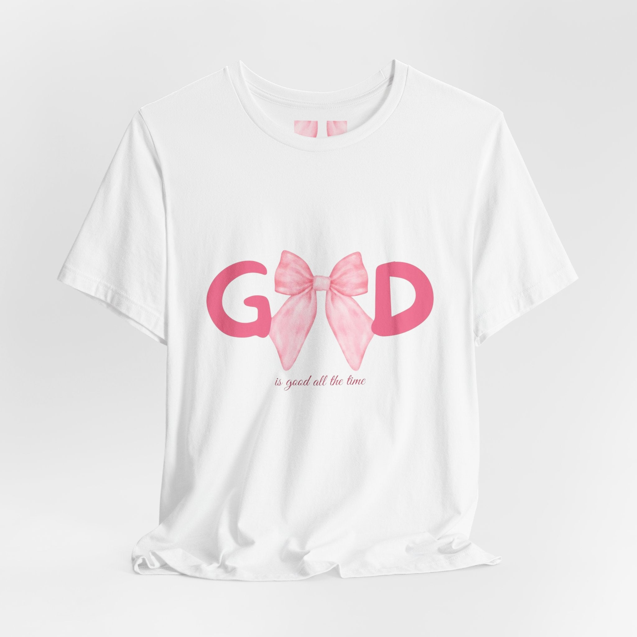 Good with Pink Bow Graphic Tee — "a great all the time" Cotton T-Shirt