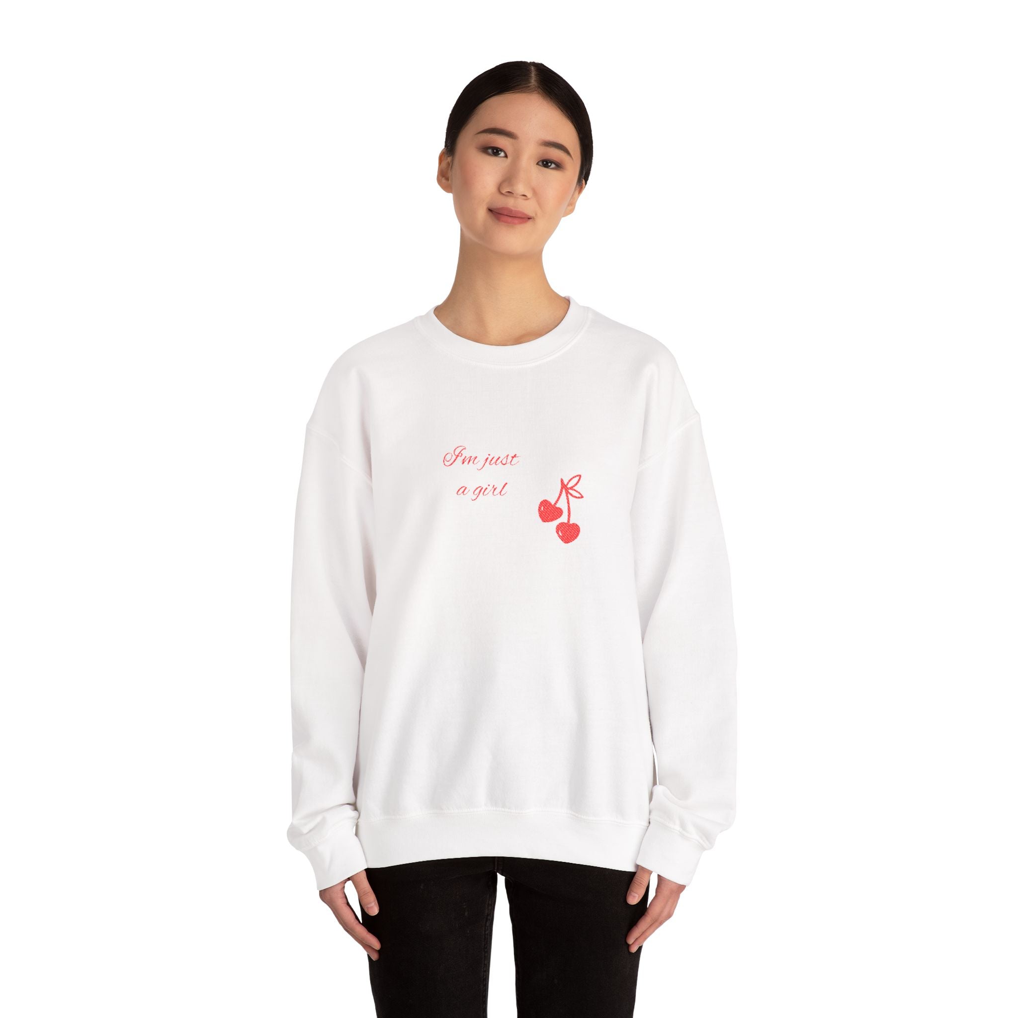 Cherry Heart Crewneck Sweatshirt — "How Sweet It Is" Minimal Graphic