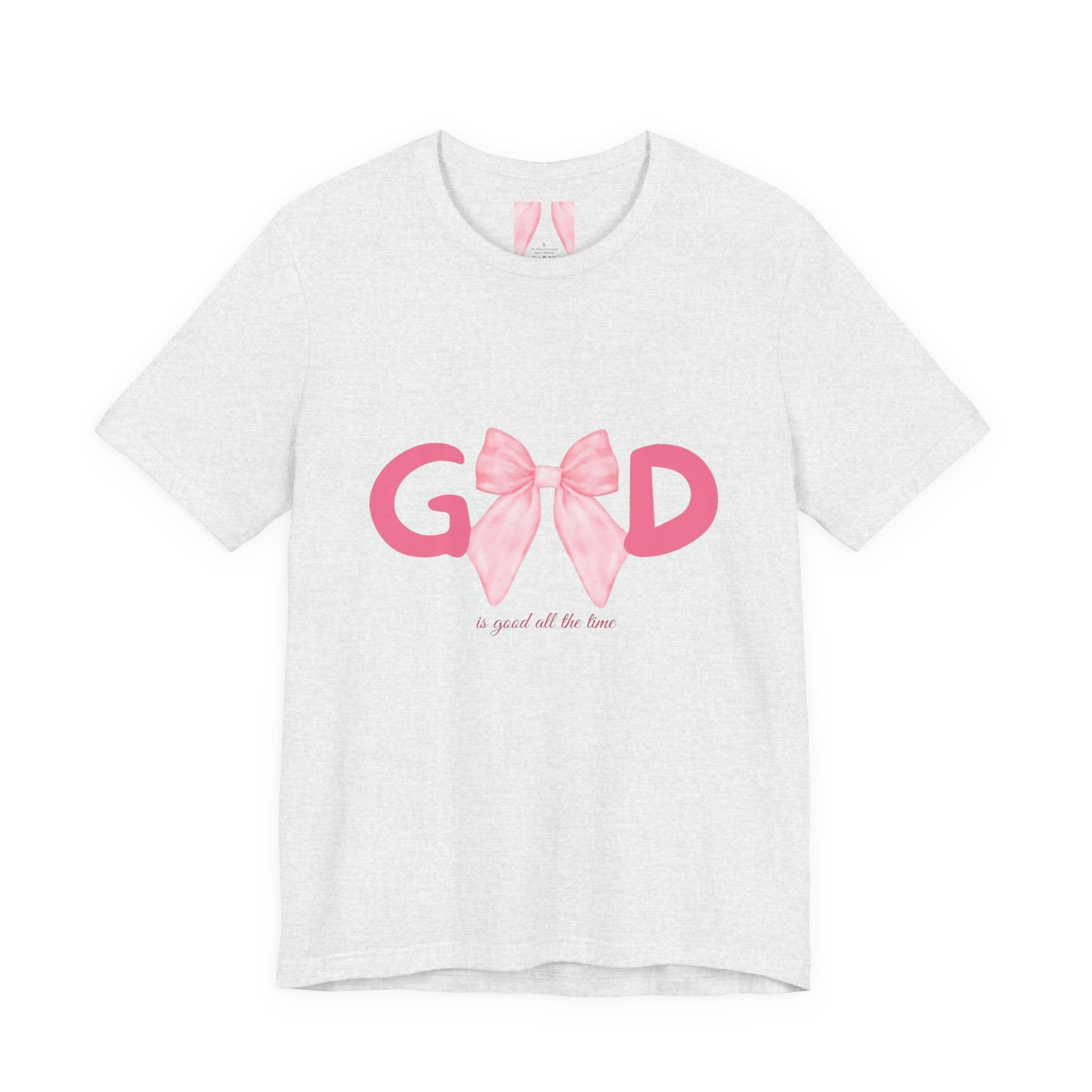 Good with Pink Bow Graphic Tee — "a great all the time" Cotton T-Shirt