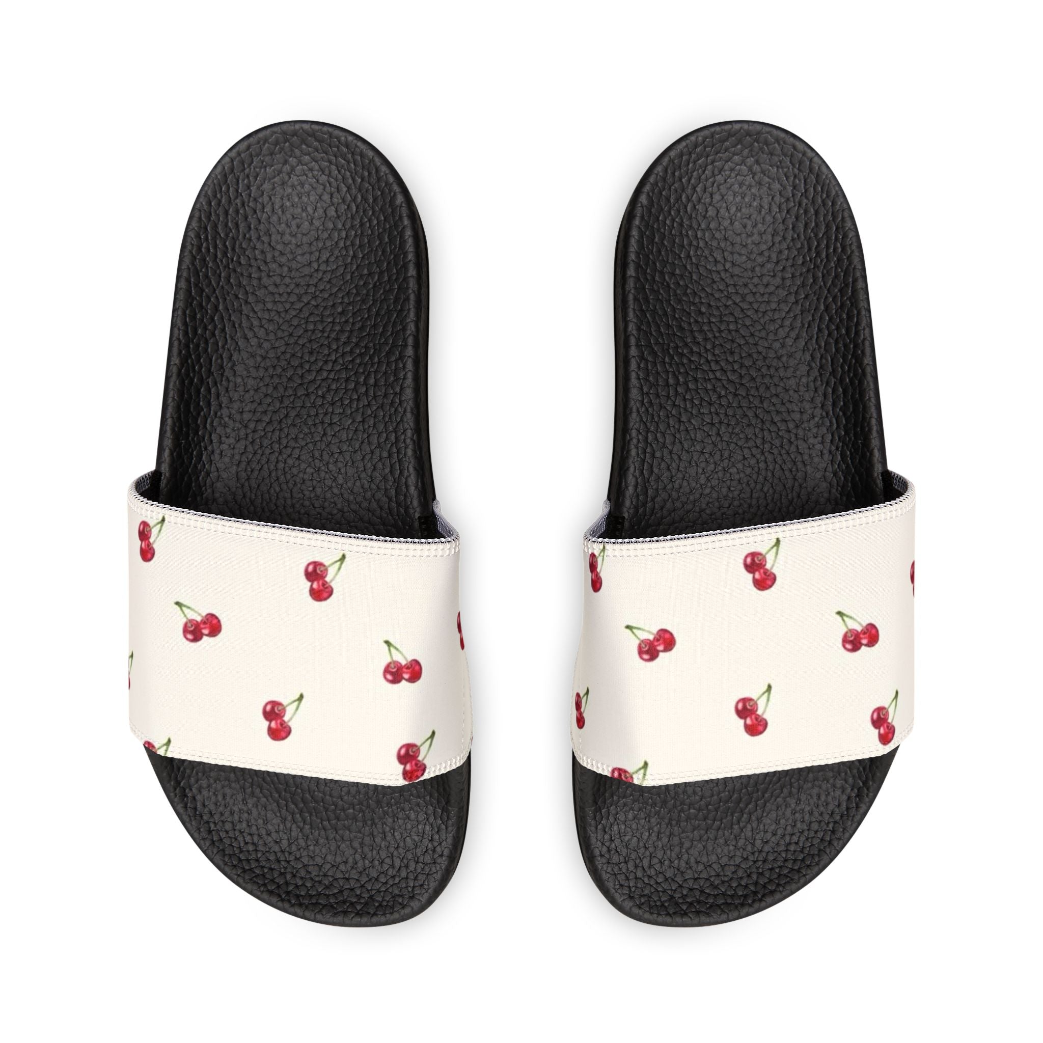 Cherry Print Slide Sandals — Women's Removable-Strap Summer Slides