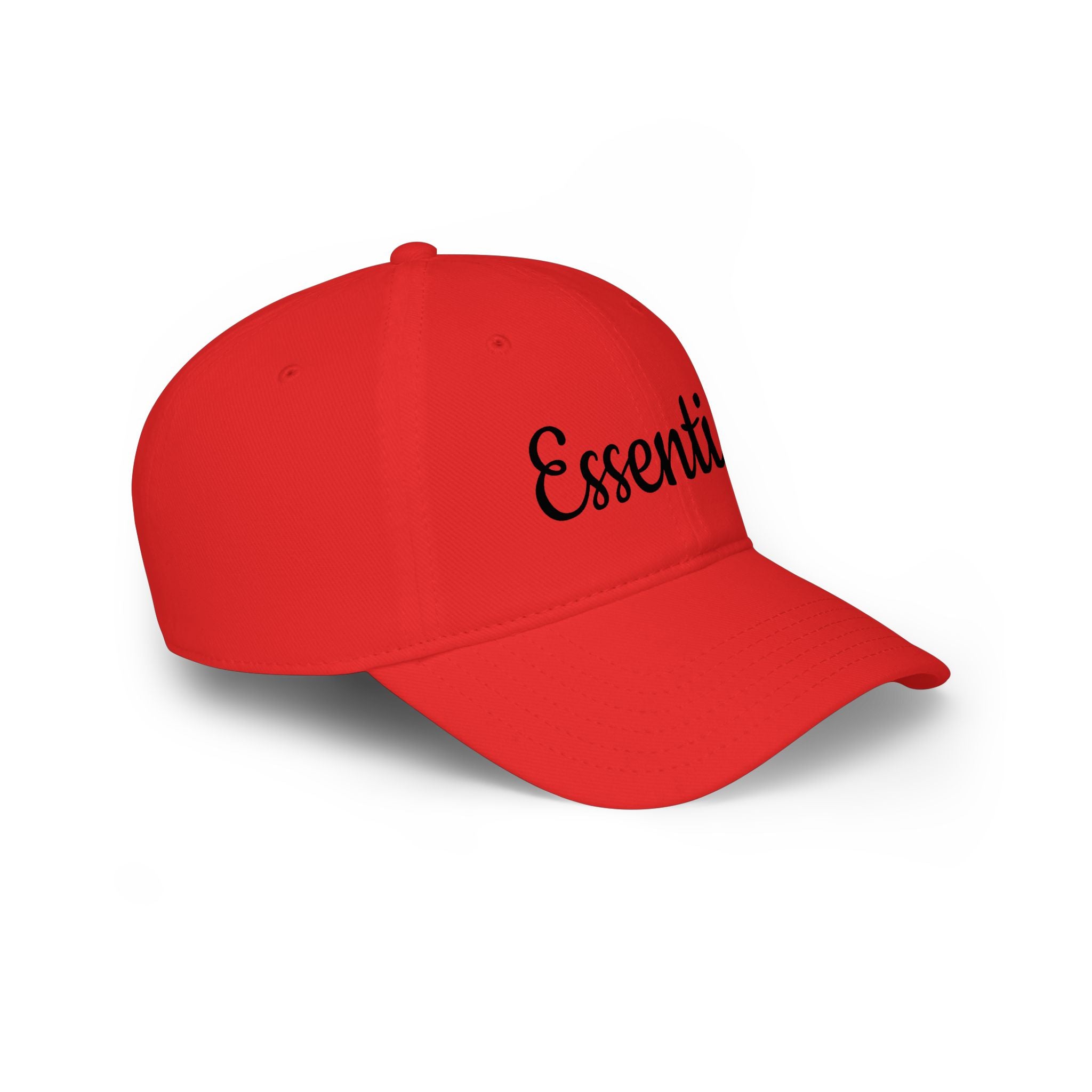 Essential Embroidered Baseball Cap — Red Low Profile Hat