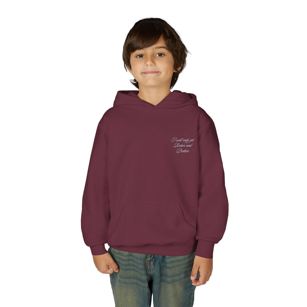 Youth Hoodie — Small Chest Script Design, Cozy Everyday Pullover