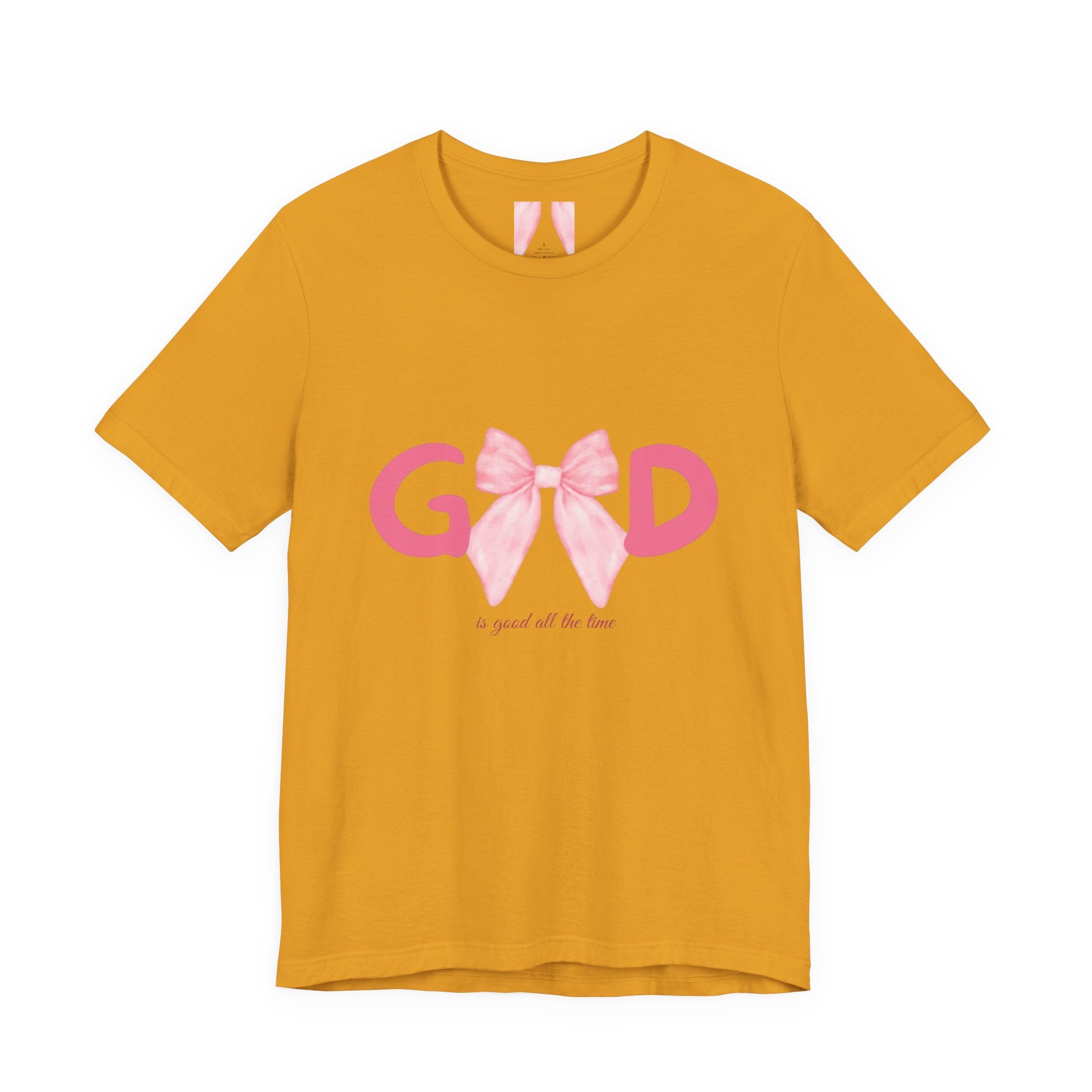 Good with Pink Bow Graphic Tee — "a great all the time" Cotton T-Shirt