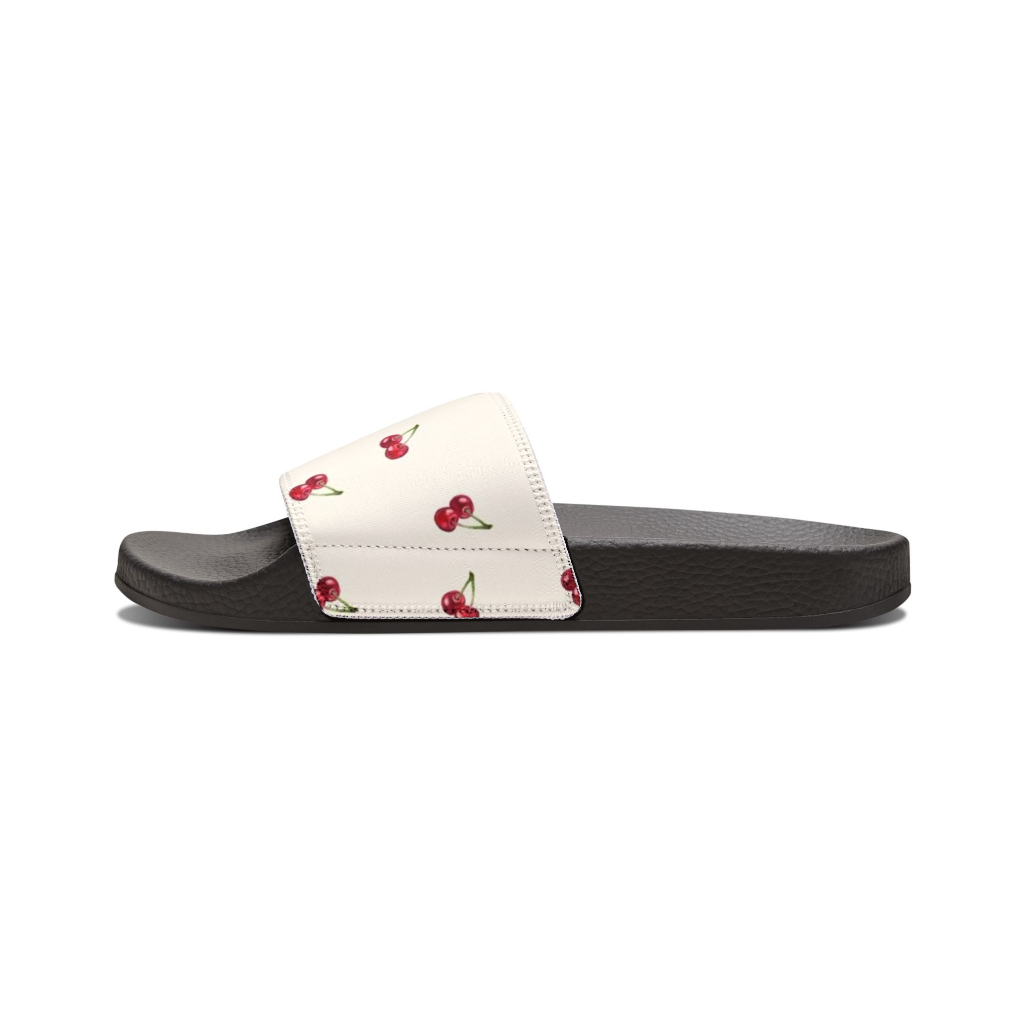 Cherry Print Slide Sandals — Women's Removable-Strap Summer Slides
