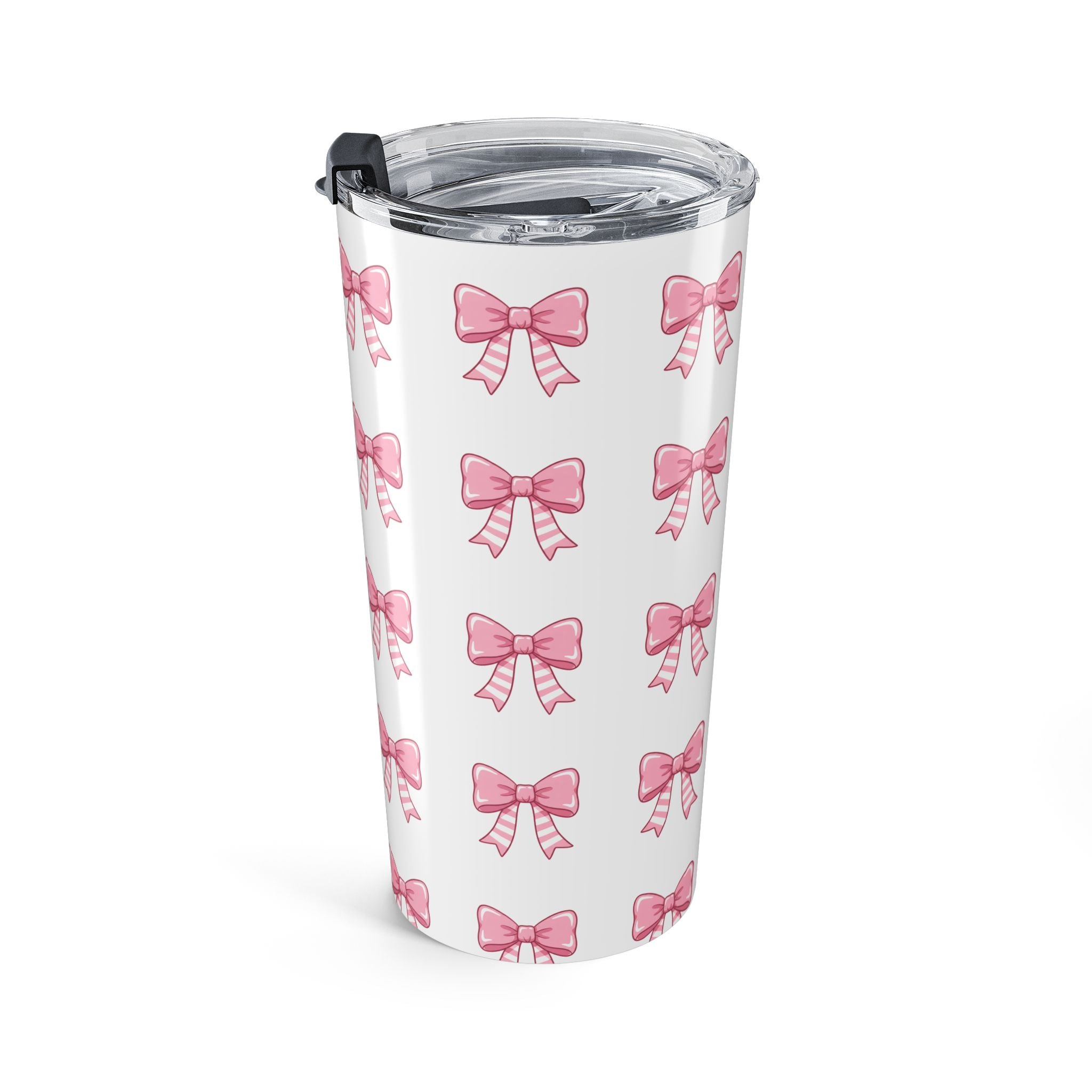 20oz Pink Bow Pattern Tumbler — Cute Girly Travel Mug for Gifts & Everyday Use