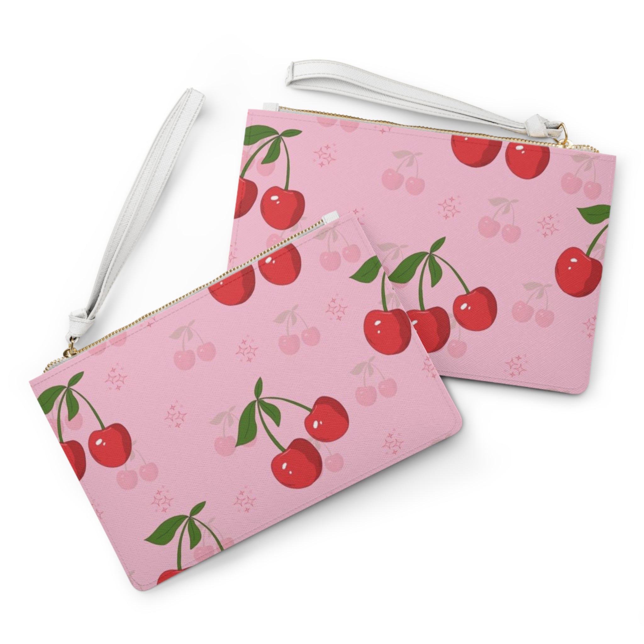 Cherry Pattern Clutch Bag — Cute Pink Retro Cherry Wristlet