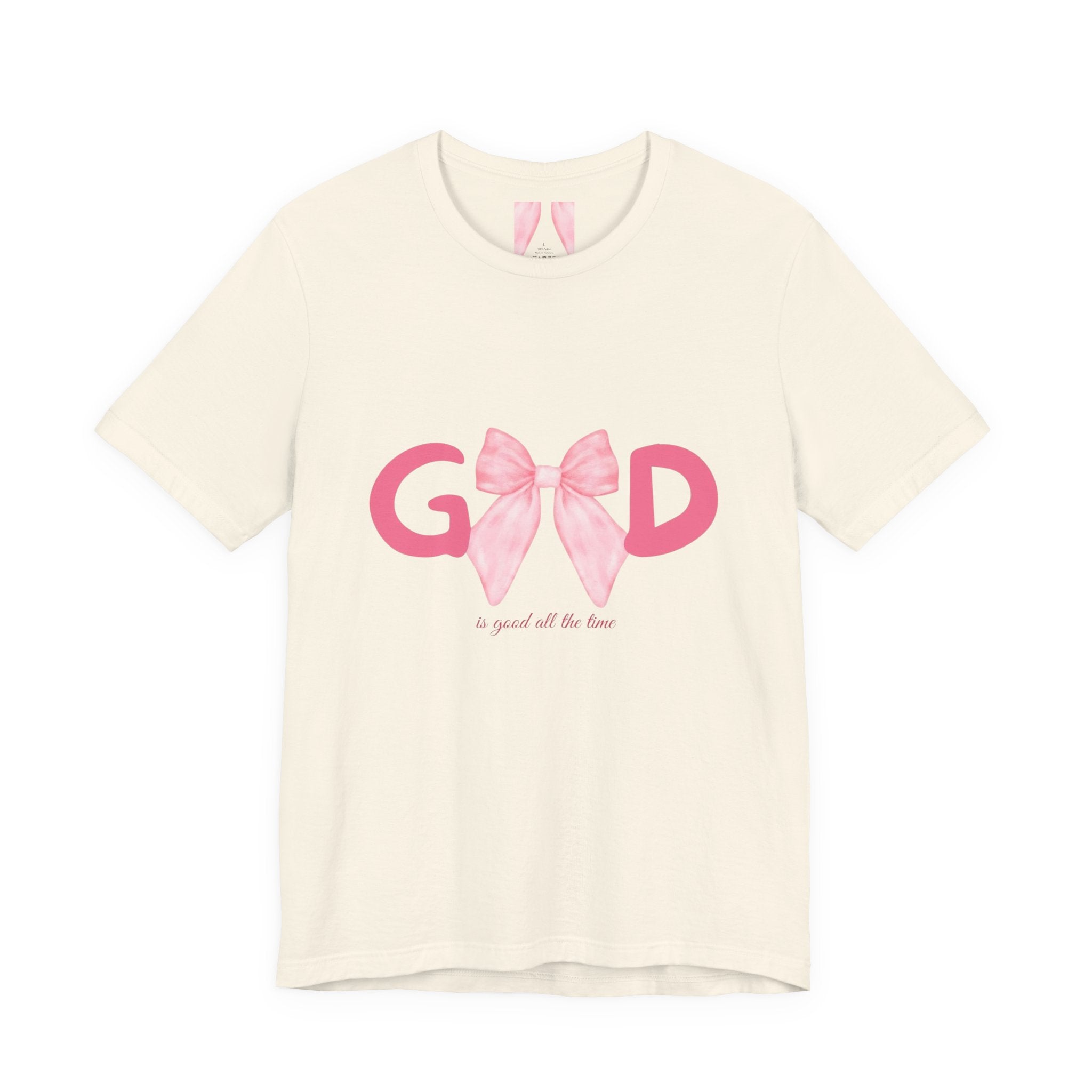 Good with Pink Bow Graphic Tee — "a great all the time" Cotton T-Shirt