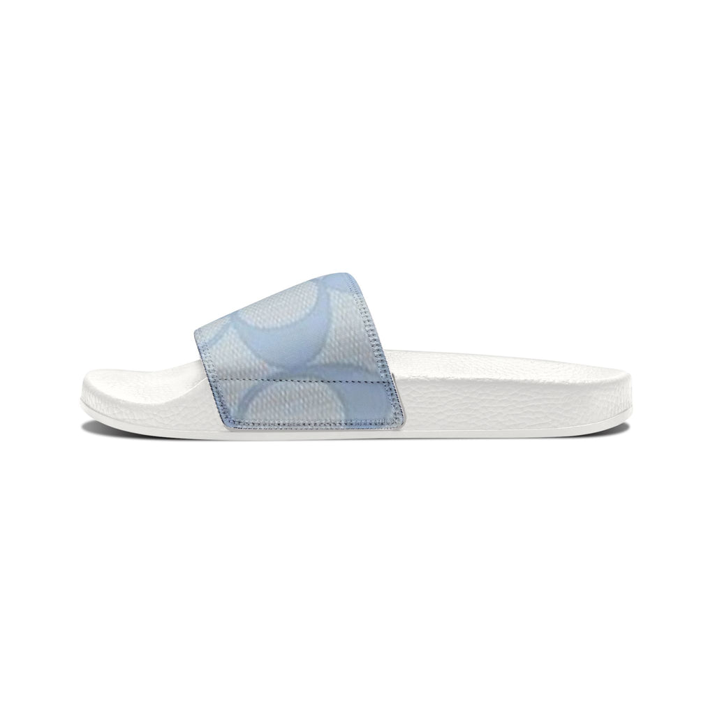 Women's Slide Sandals — Light Blue Patterned Removable-Strap Slides