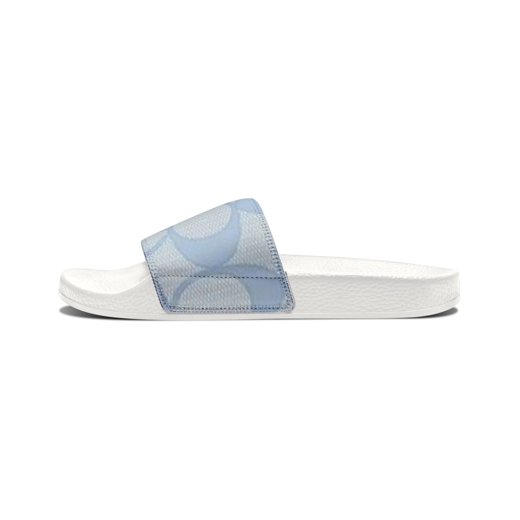 Women's Slide Sandals — Light Blue Patterned Removable-Strap Slides