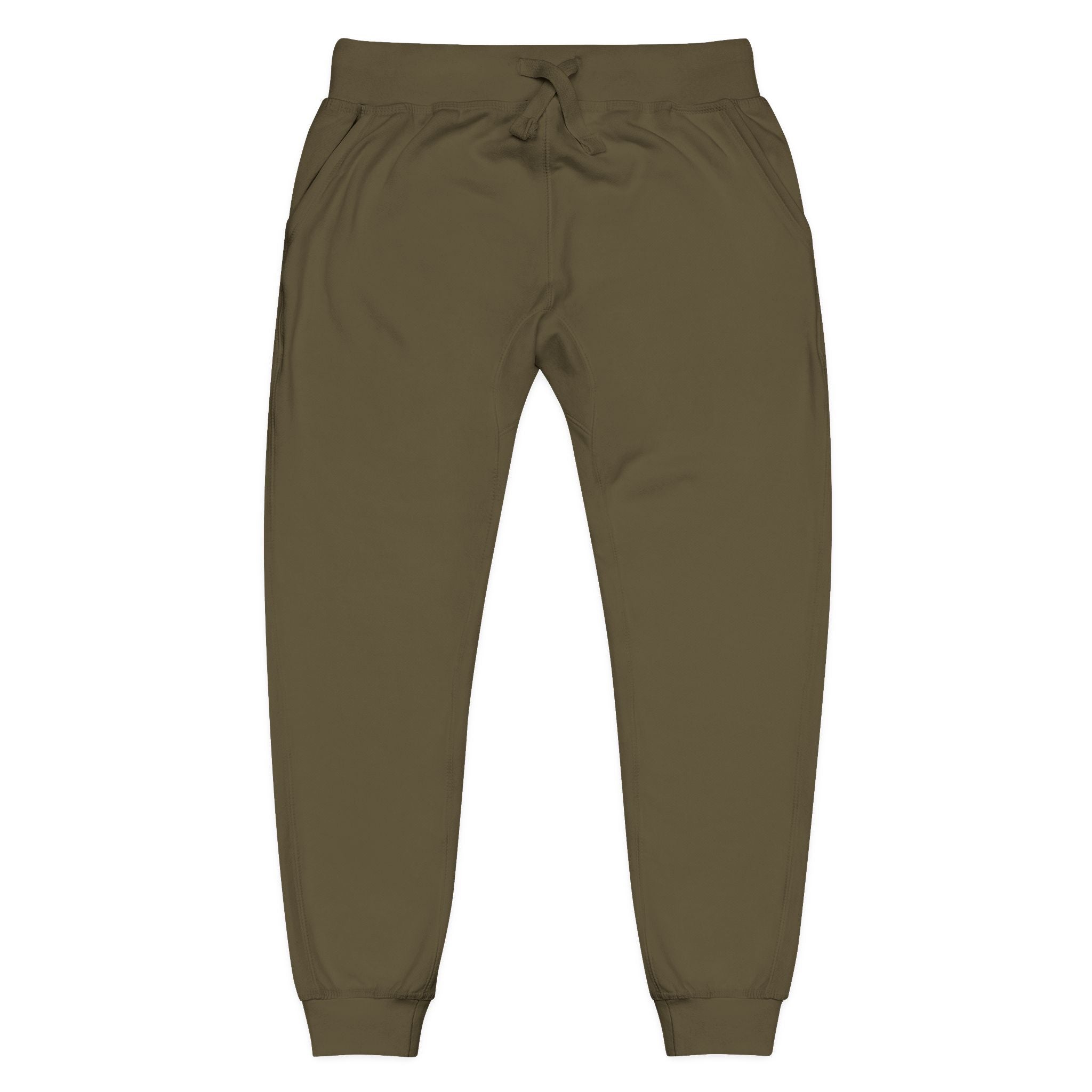 Embroidered Fleece Sweatpants — Cozy Olive Joggers