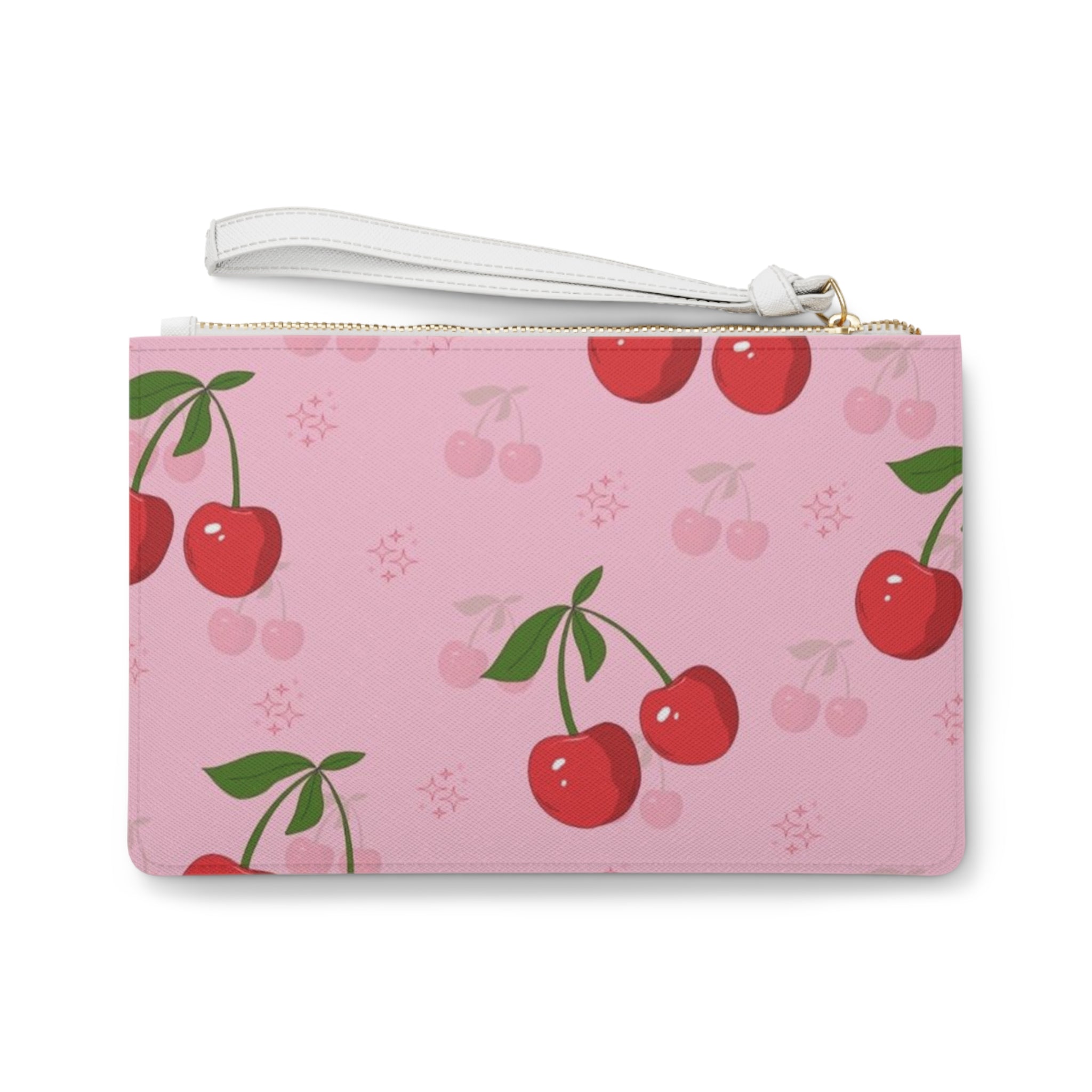Cherry Pattern Clutch Bag — Cute Pink Retro Cherry Wristlet