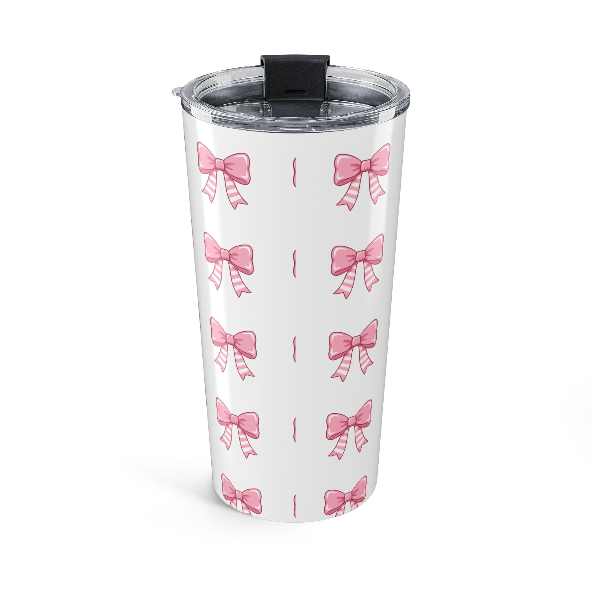 20oz Pink Bow Pattern Tumbler — Cute Girly Travel Mug for Gifts & Everyday Use