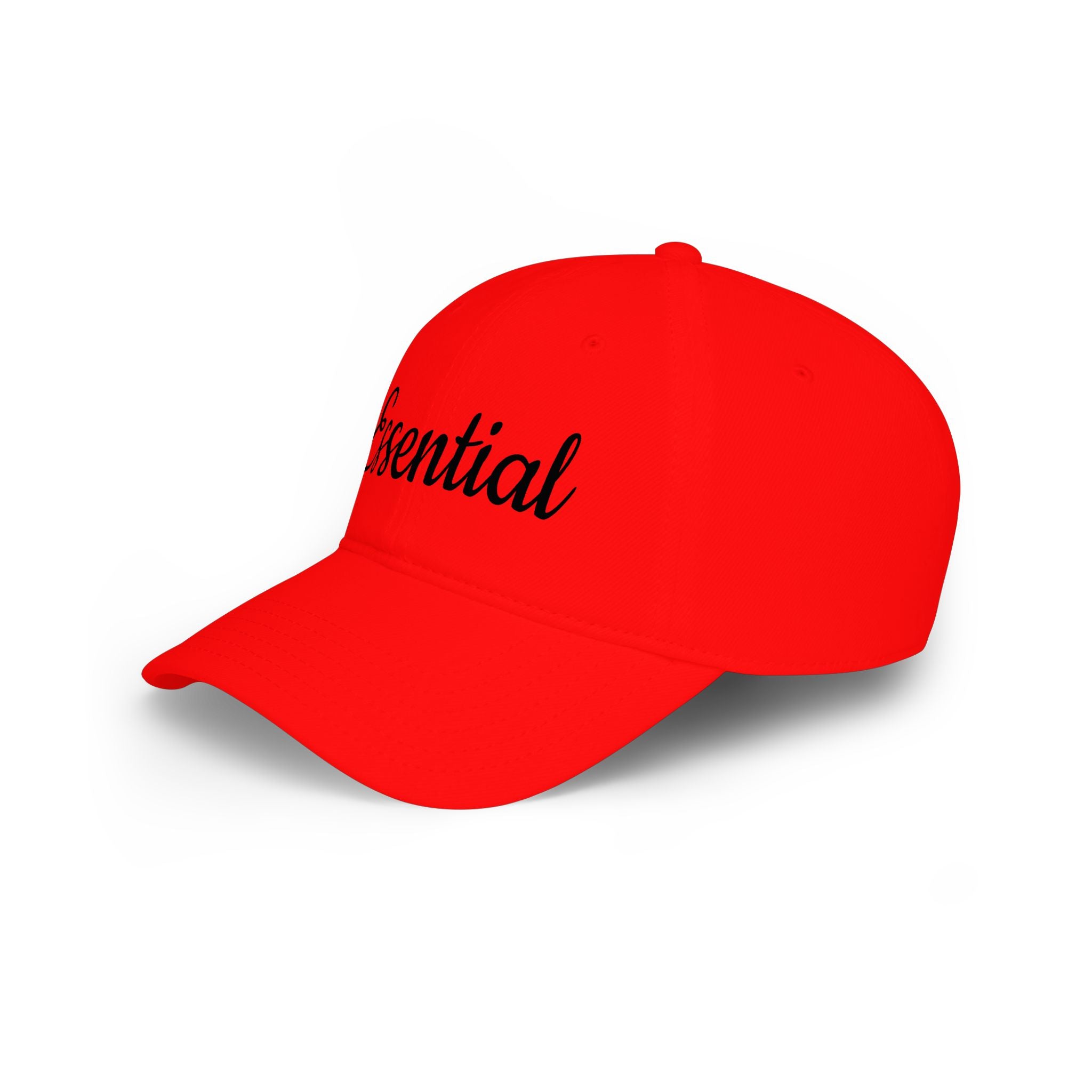 Essential Embroidered Baseball Cap — Red Low Profile Hat