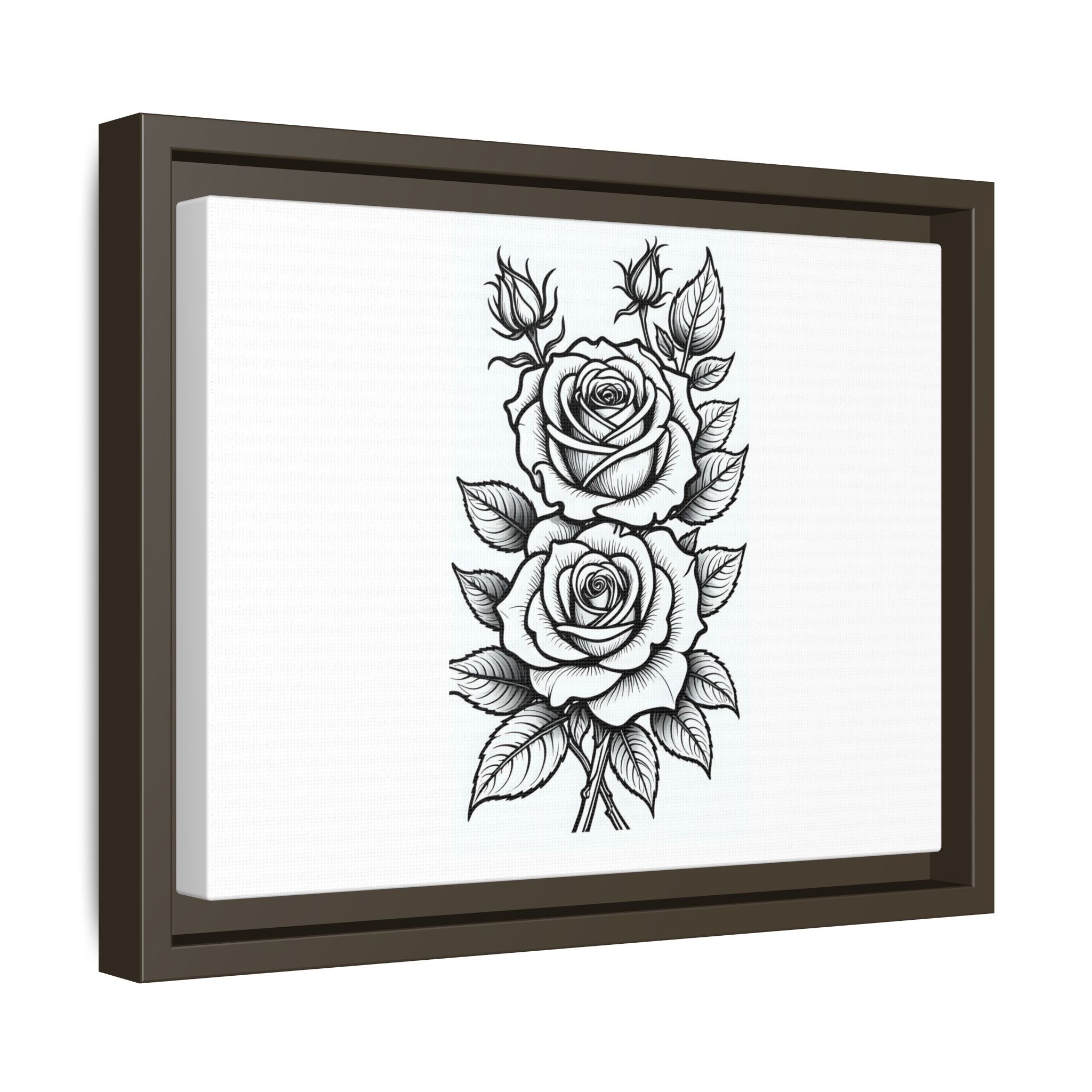 Framed Rose Illustration Matte Canvas Print
